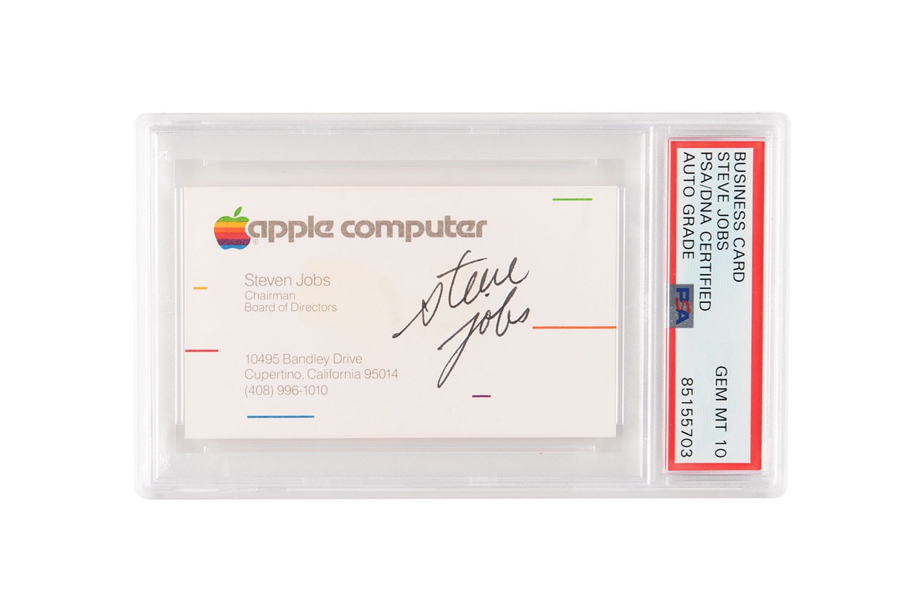 steve jobs auction apple company signed business card check sold memorabilia details pong blueprint atari cosmos protoype