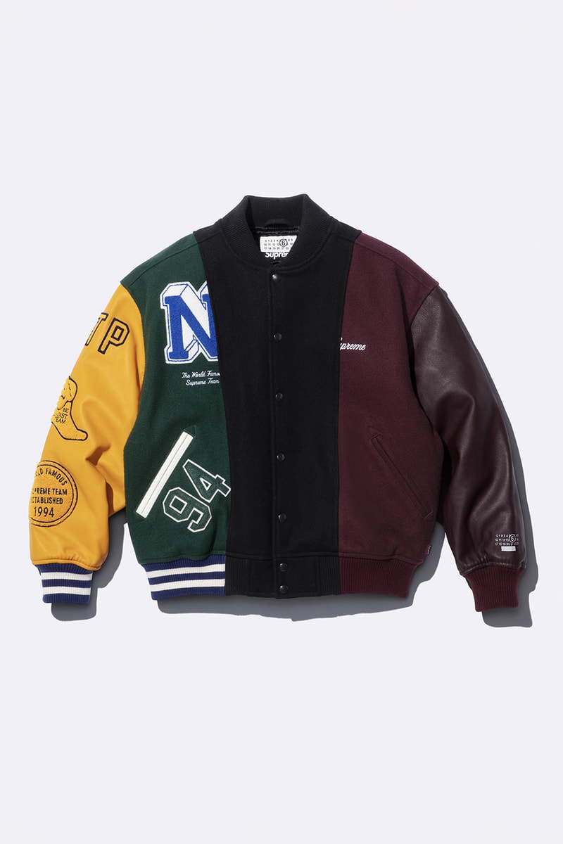 Supreme x MM6 Maison Margiela Spring 2024 Collaboration Lookbook release info streetwear box hoodie bike chain box t-shirt varsity jacket skate receipt wallet deck bike chain accessories suits