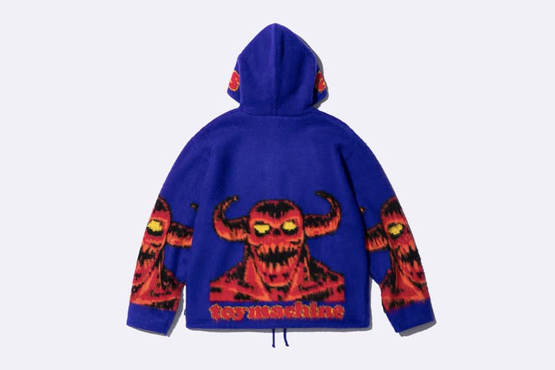 Supreme x Toy Machine Spring 2024 Collaboration t-shirts hoodies Mike Vallely skateboarder Huntington Beach, California Ed Templeton welcome to hell Thomas, Brian Anderson, Elissa Steamer, Donny Barley, Mike Maldonado and Chad Musk sweater work pants
