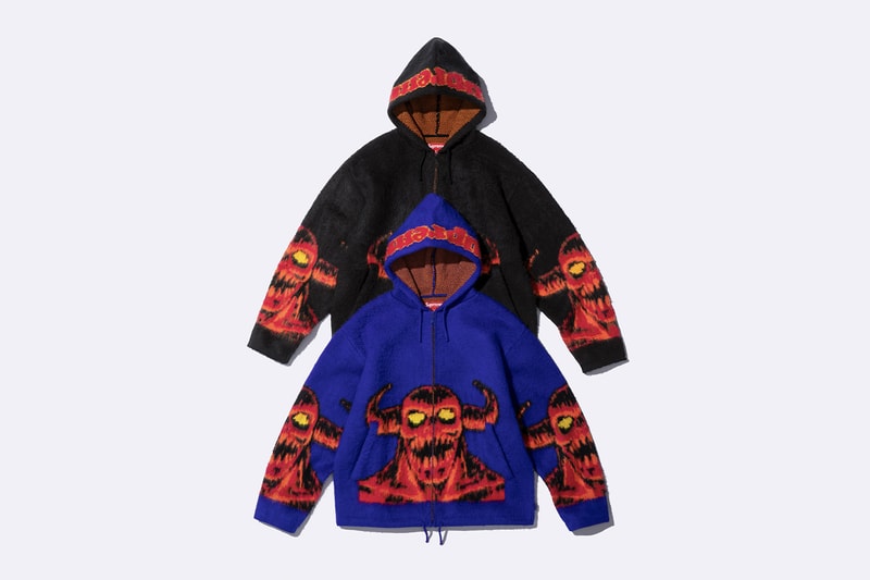 Supreme x Toy Machine Spring 2024 Collaboration t-shirts hoodies Mike Vallely skateboarder Huntington Beach, California Ed Templeton welcome to hell Thomas, Brian Anderson, Elissa Steamer, Donny Barley, Mike Maldonado and Chad Musk sweater work pants