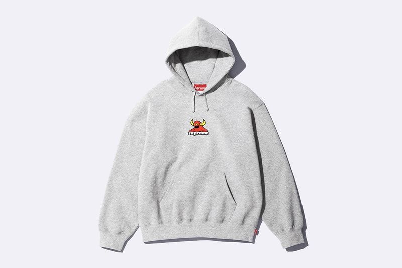 Supreme x Toy Machine Spring 2024 Collaboration t-shirts hoodies Mike Vallely skateboarder Huntington Beach, California Ed Templeton welcome to hell Thomas, Brian Anderson, Elissa Steamer, Donny Barley, Mike Maldonado and Chad Musk sweater work pants