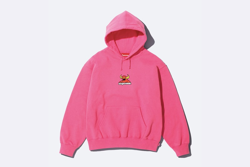 Supreme x Toy Machine Spring 2024 Collaboration t-shirts hoodies Mike Vallely skateboarder Huntington Beach, California Ed Templeton welcome to hell Thomas, Brian Anderson, Elissa Steamer, Donny Barley, Mike Maldonado and Chad Musk sweater work pants