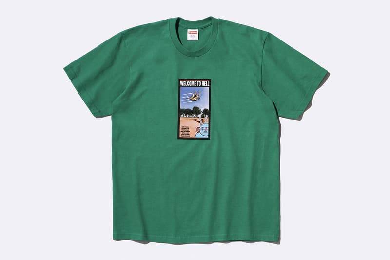 Supreme x Toy Machine Spring 2024 Collaboration t-shirts hoodies Mike Vallely skateboarder Huntington Beach, California Ed Templeton welcome to hell Thomas, Brian Anderson, Elissa Steamer, Donny Barley, Mike Maldonado and Chad Musk sweater work pants