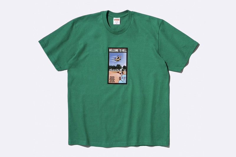 Supreme x Toy Machine Spring 2024 Collaboration t-shirts hoodies Mike Vallely skateboarder Huntington Beach, California Ed Templeton welcome to hell Thomas, Brian Anderson, Elissa Steamer, Donny Barley, Mike Maldonado and Chad Musk sweater work pants