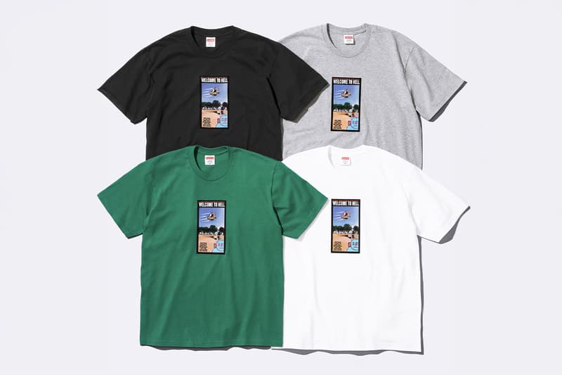 Supreme x Toy Machine Spring 2024 Collaboration t-shirts hoodies Mike Vallely skateboarder Huntington Beach, California Ed Templeton welcome to hell Thomas, Brian Anderson, Elissa Steamer, Donny Barley, Mike Maldonado and Chad Musk sweater work pants