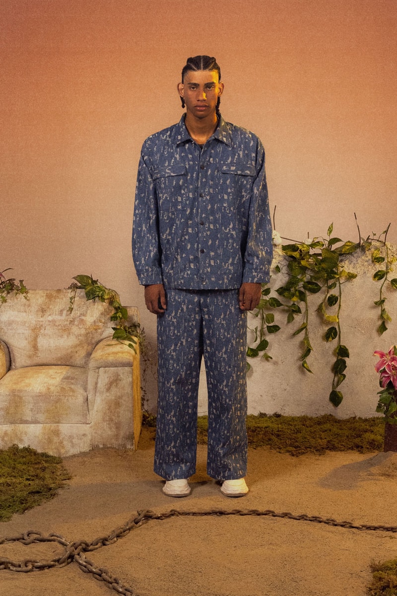 pas une marque spring summer 2024 lookbook collection dystopia world shop online website outfits garments rust dyed trench coat trousers