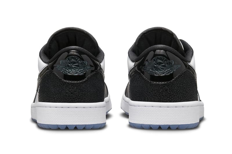 Air Jordan 1 Low Golf "Endless Pursuit" Has an Official Release Date FZ4159-100 white black textured swoosh cleats spikes nike jordan brand green course