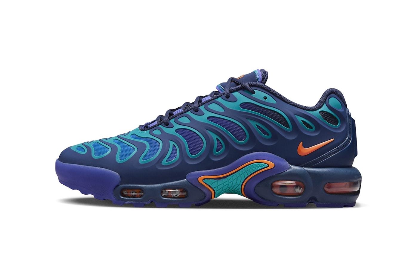 Nike Air Max Plus Drift Surfaces in "Midnight Navy" FD4290-400 release info total orange air max day sneaker comfort swoosh colorful eclectic