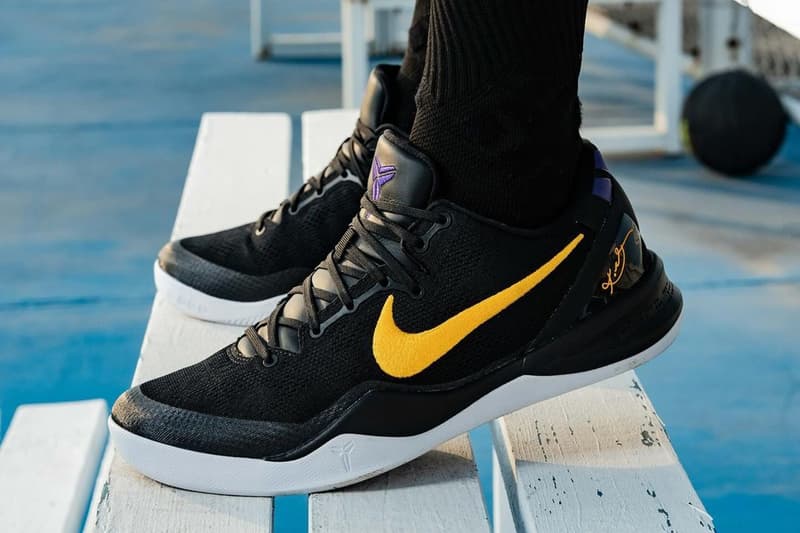 Detailed Look at the Nike Kobe 8 Protro "Hollywood Nights" HF9550-001 kobe bryant black mamba basketball shoes sneakers black gold and purple Black/University Gold-White-Court Purple