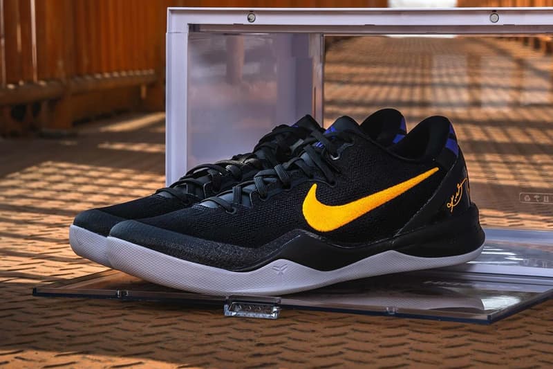 Detailed Look at the Nike Kobe 8 Protro "Hollywood Nights" HF9550-001 kobe bryant black mamba basketball shoes sneakers black gold and purple Black/University Gold-White-Court Purple