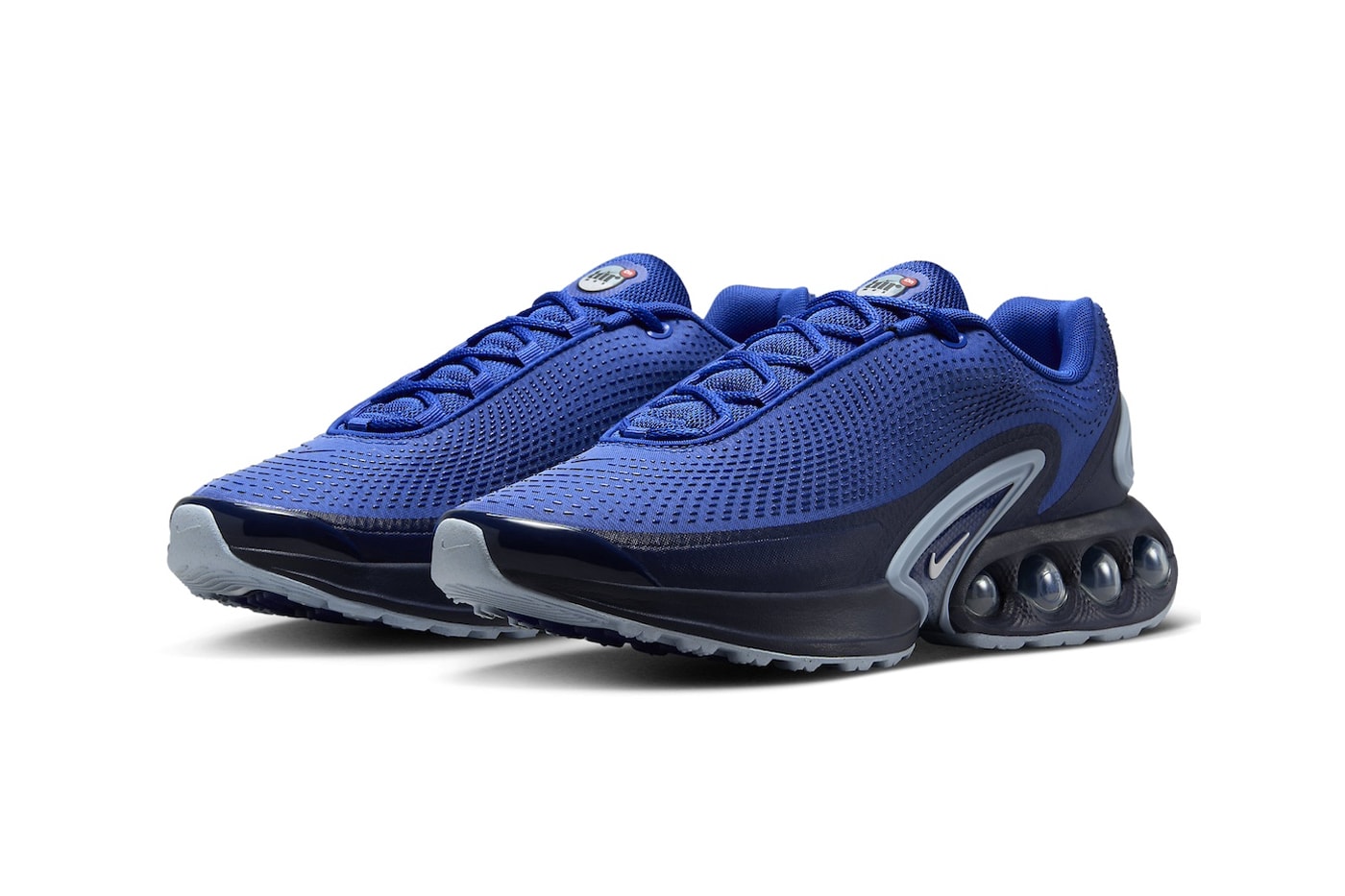 Nike Air Max Dn Surfaces in "Hyper Blue" Midnight Navy-Light Armory Blue-White DV3337-400 sneaker futuristic new silhouette swoosh air max day spring 2024 release info