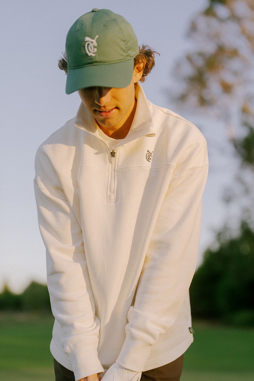 puma quiet golf collaboration collection polo tee shirt crewneck sweater half zip shorts pants hat skirt green white brown