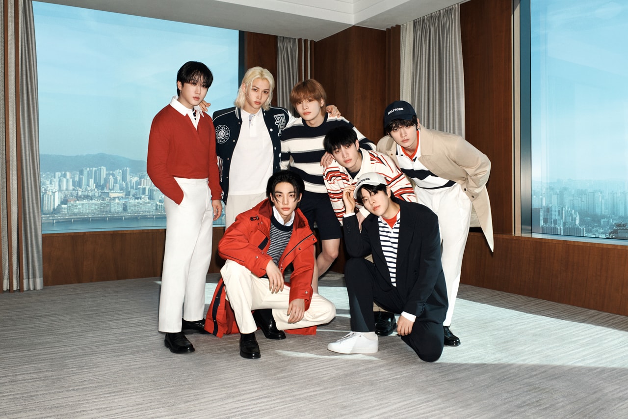Stray Kids Front Tommy Hilfiger's Spring 2024 Campaign