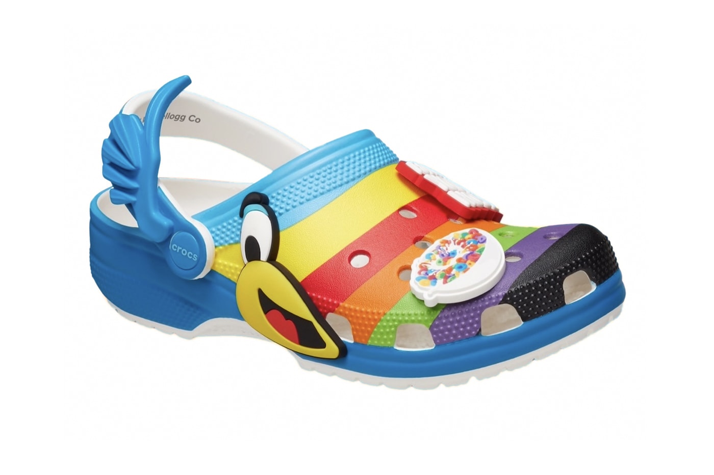 Official Look at the Froot Loops x Crocs Classic Clog 210139-90H multicolor toucan cereal bird 