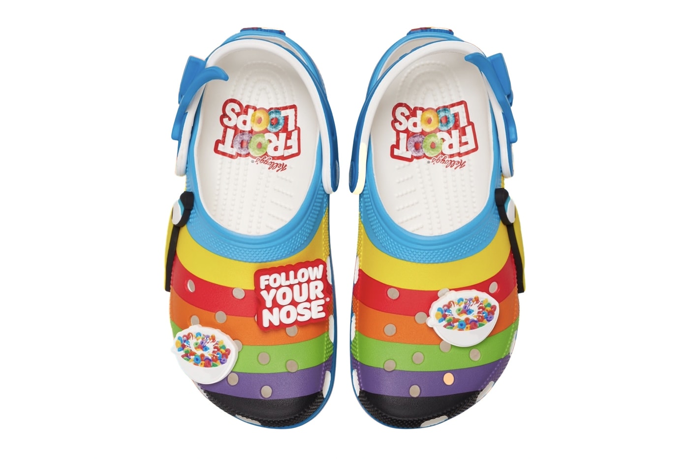 Official Look at the Froot Loops x Crocs Classic Clog 210139-90H multicolor toucan cereal bird 