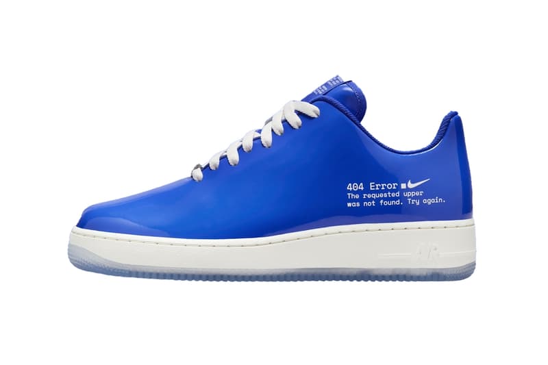 Official Look at the .SWOOSH x Nike Air Force 1 Low "404 Error" HJ1060-400 racer blue white