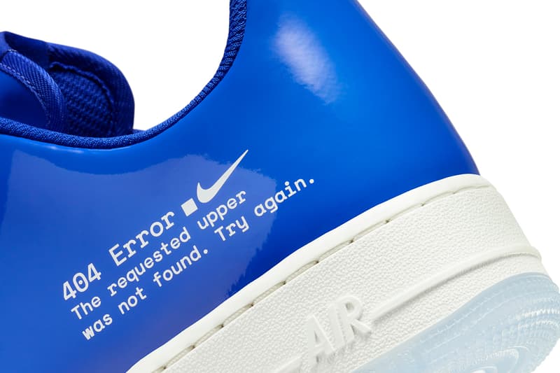 Official Look at the .SWOOSH x Nike Air Force 1 Low "404 Error" HJ1060-400 racer blue white