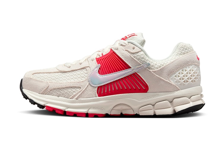 The Nike Zoom Vomero 5 "Sail/Siren Red" Arrives With a Hot Pop of Color