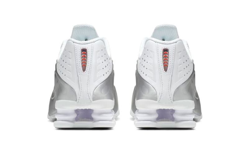 Nike Shox R4 Appears in “White and Metallic Silver” Footwear