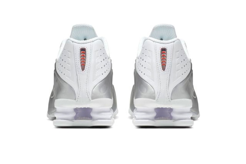 Nike Shox R4 Appears in “White and Metallic Silver” Footwear