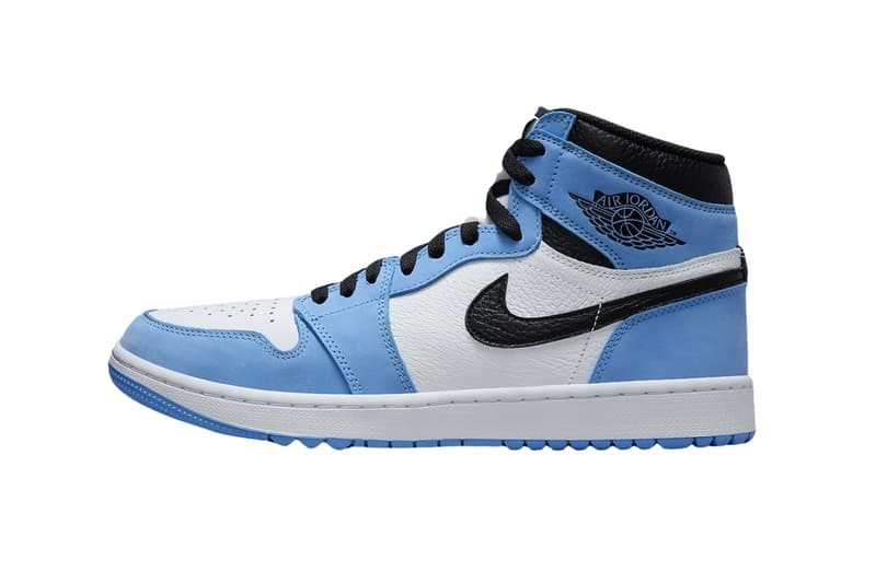 Air Jordan 1 High Golf Arrives in "University Blue" DQ0660-400 Black-White april spring green golf 2024 release swoosh jordan brand jumpman