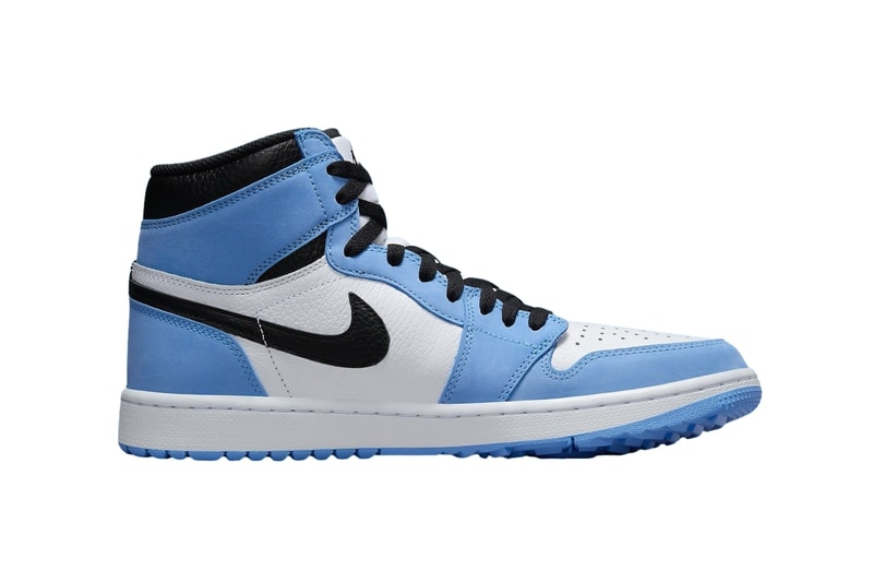 Air Jordan 1 High Golf Arrives in "University Blue" DQ0660-400 Black-White april spring green golf 2024 release swoosh jordan brand jumpman