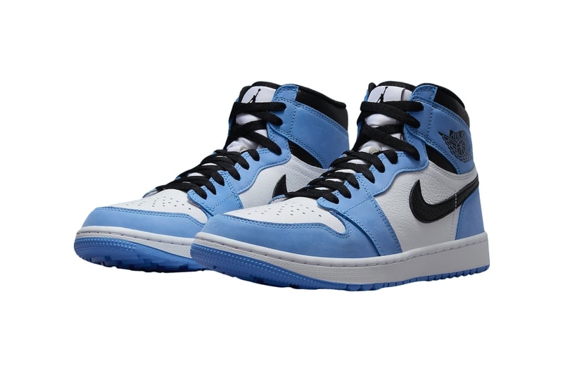 Air Jordan 1 High Golf Arrives in "University Blue" DQ0660-400 Black-White april spring green golf 2024 release swoosh jordan brand jumpman