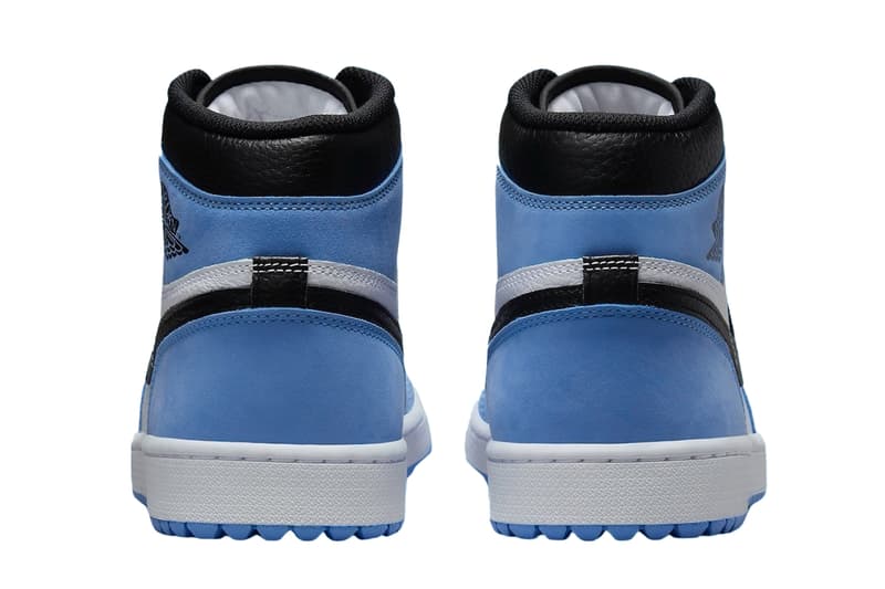 Air Jordan 1 High Golf Arrives in "University Blue" DQ0660-400 Black-White april spring green golf 2024 release swoosh jordan brand jumpman