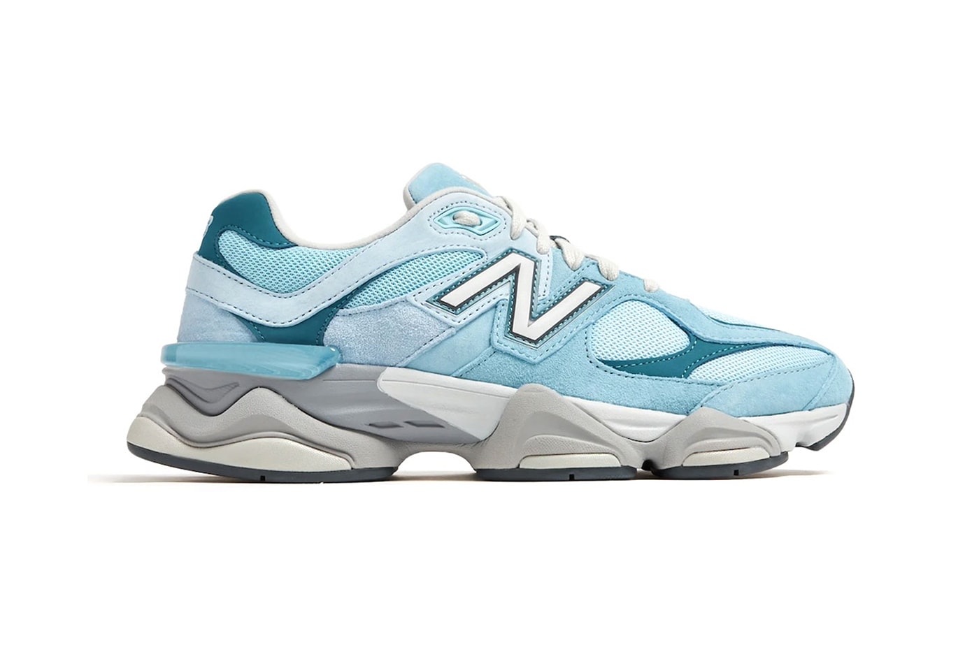 New Balance 9060 Surfaces in "Chrome Blue" U9060EED Chrome Blue/Light Chrome Blue-Elemental Blue sneaker dad shoes futuristic comfort everyday