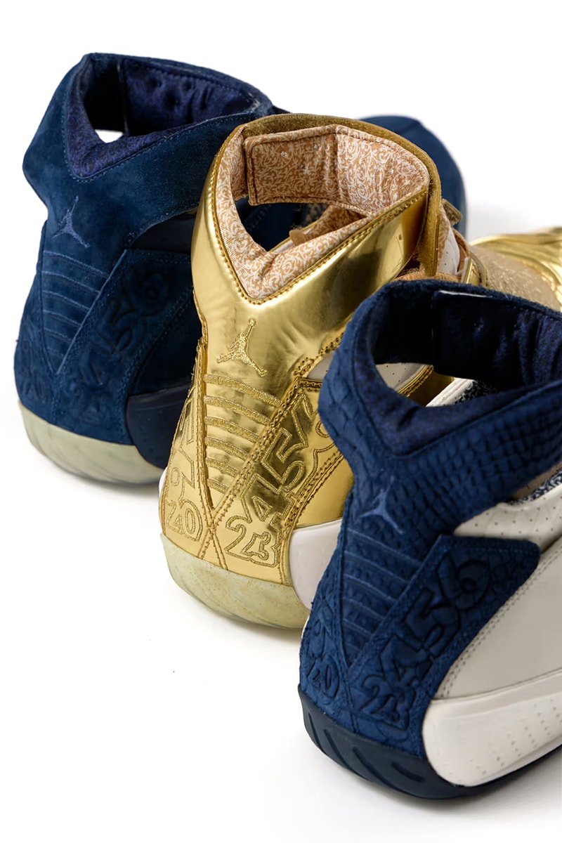Drake Air Jordan 20 PE Set Info release date pics photos images gold navy