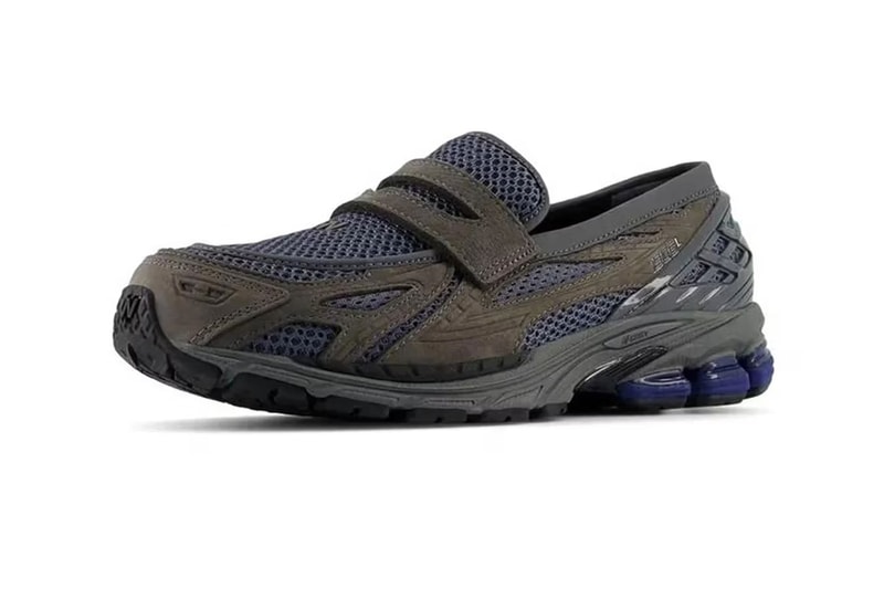 New Balance 1906L loafer silhouette New Balance 1906L Lands in "Brown/Navy" colorway link junya watanabe man paris fashion week runway inline offering drop price leather upper mesh nb logo 