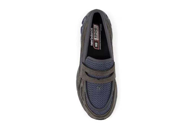 New Balance 1906L loafer silhouette New Balance 1906L Lands in "Brown/Navy" colorway link junya watanabe man paris fashion week runway inline offering drop price leather upper mesh nb logo 