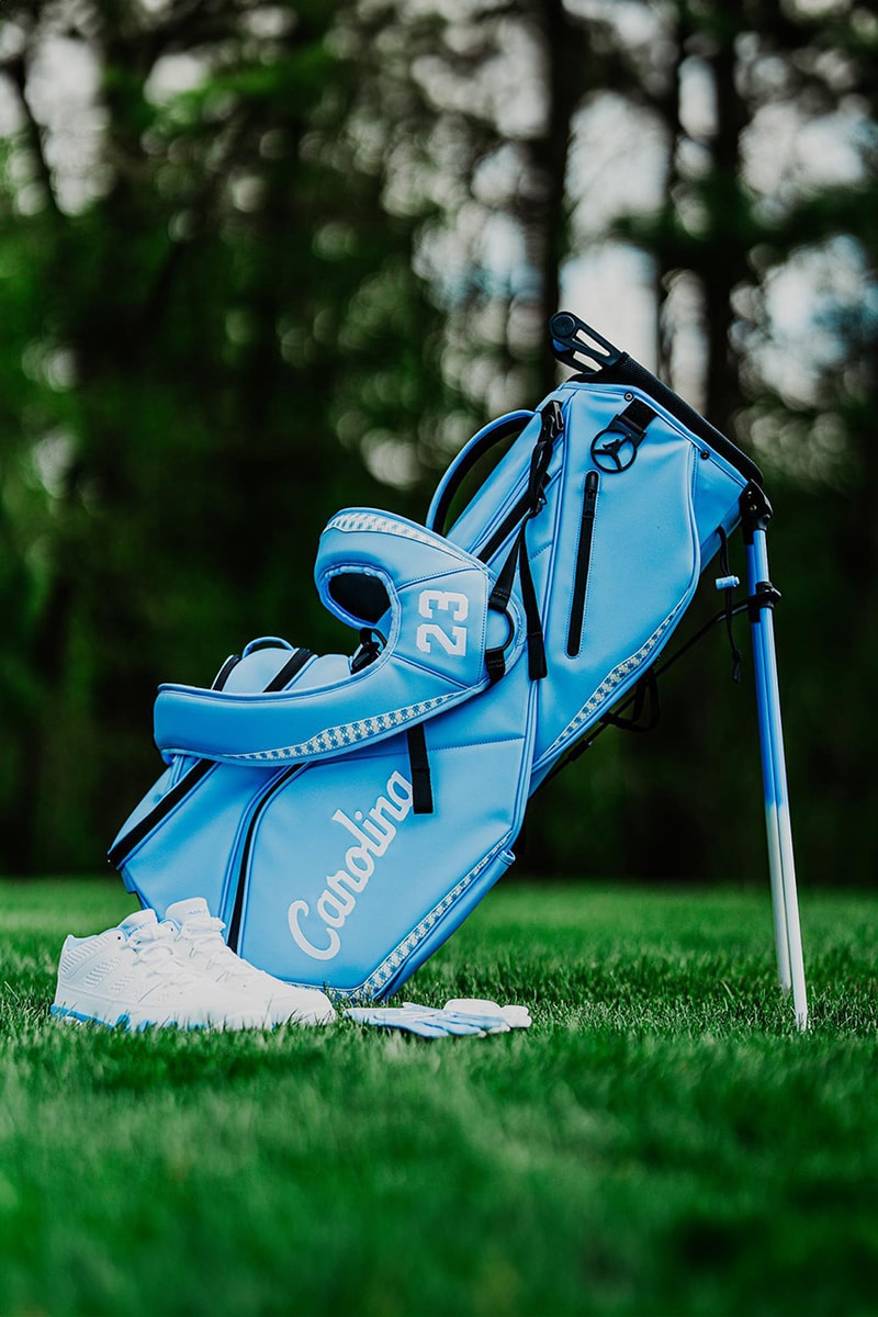 air jordan 9 golf unc university of north carolina mens team stand bag glove blue white michael