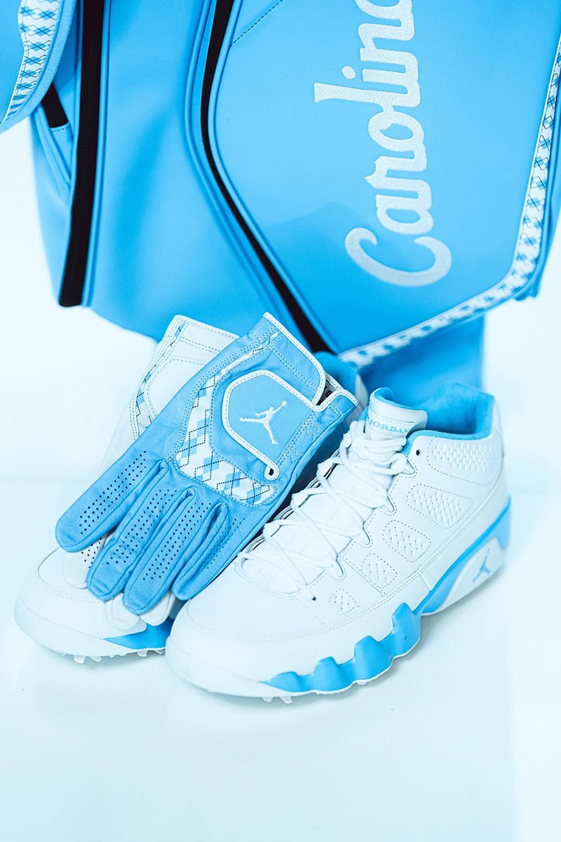 air jordan 9 golf unc university of north carolina mens team stand bag glove blue white michael