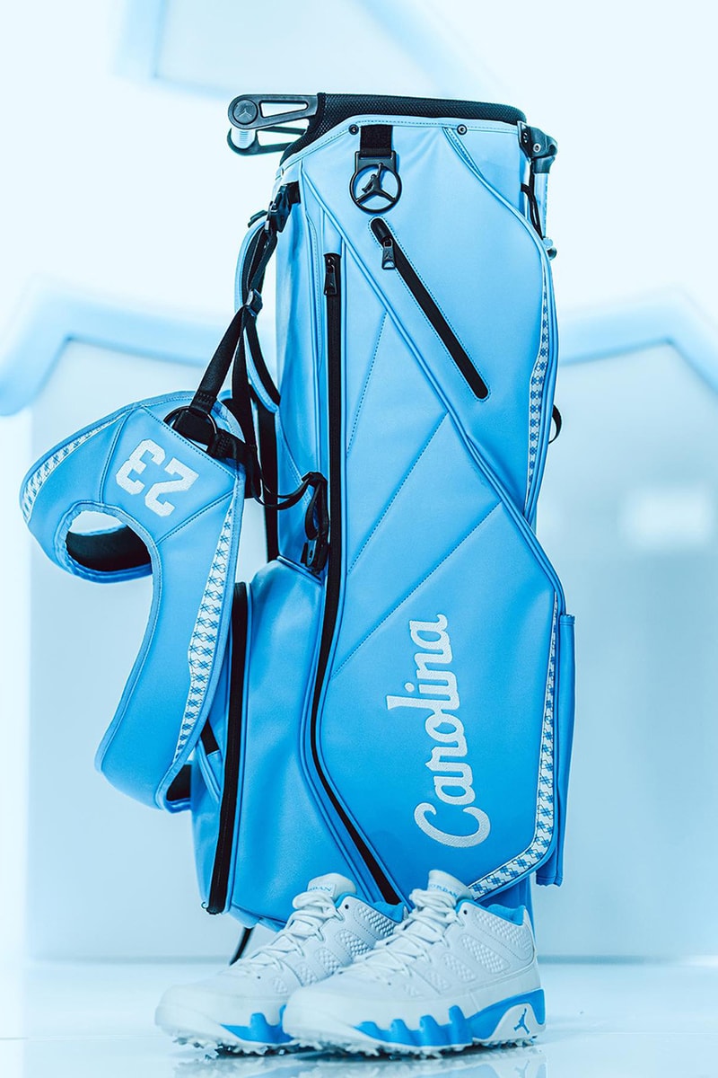 air jordan 9 golf unc university of north carolina mens team stand bag glove blue white michael