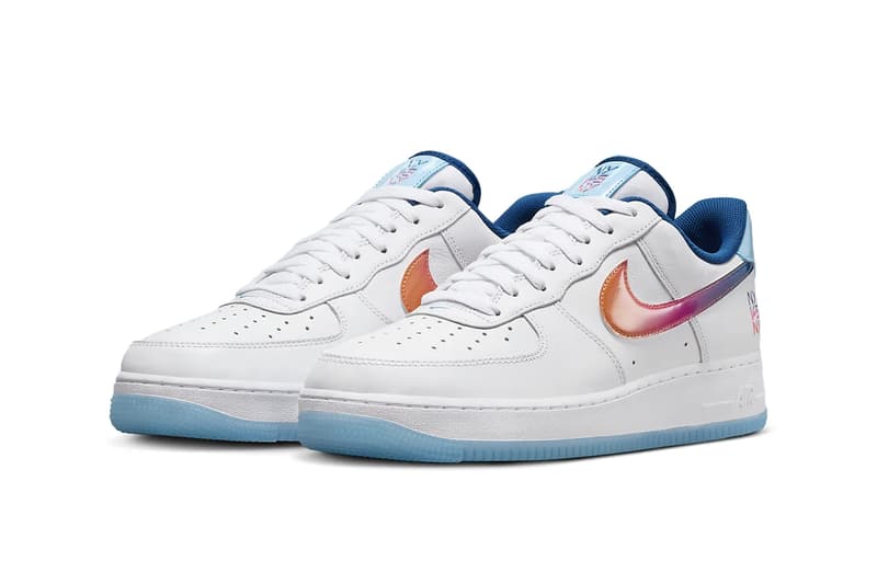 Official Look at the Nike Air Force 1 Low "NY vs. NY" HF4833-100 release info new york swoosh court blue hyper pink bright mandarin