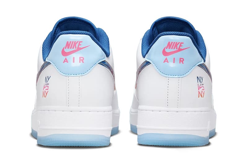 Official Look at the Nike Air Force 1 Low "NY vs. NY" HF4833-100 release info new york swoosh court blue hyper pink bright mandarin