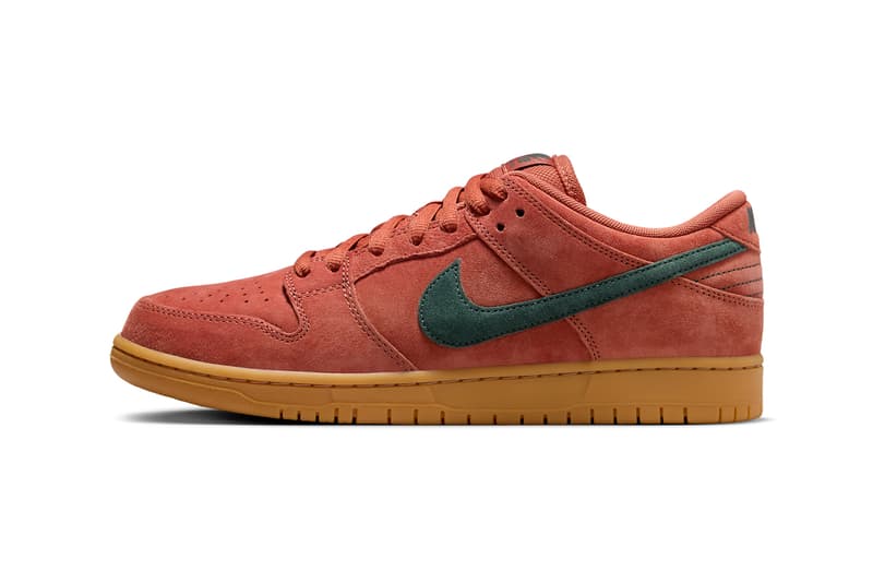 Initial Look at the Nike SB Dunk Low "Burnt Sunrise" HF3704-800 release info suede fall autumn colors fierty tones rich palette 