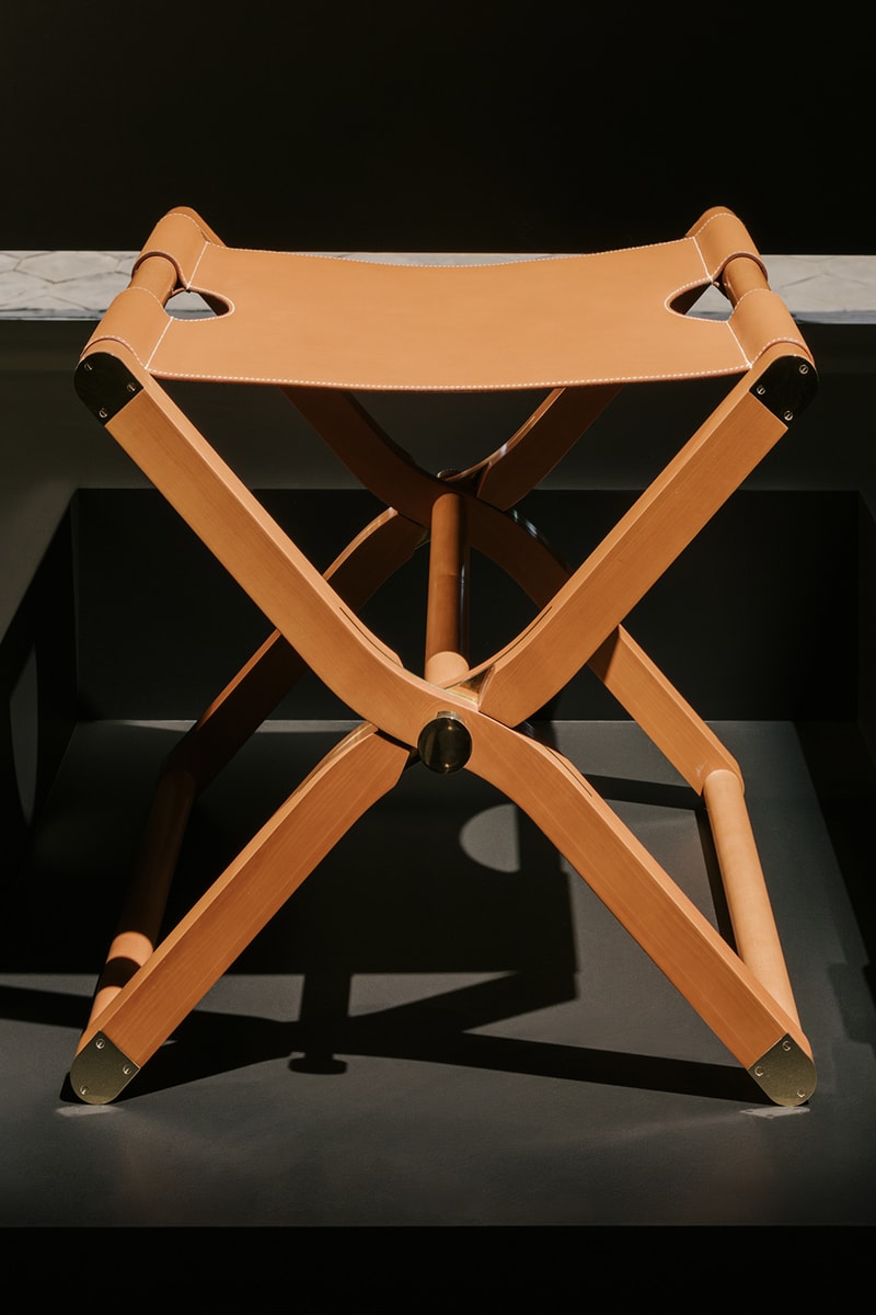 Hermès Presents Key Home Essentials for 2024 Milan Design Week release info chairs lamps stools basket bucket centrepiece leatherwork birkin kelly