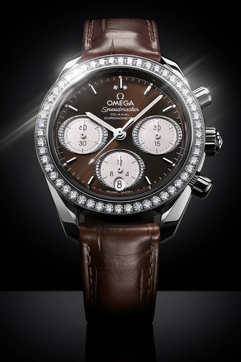 OMEGA Speedmaster 38mm Collection Release Info Diamond-Paved Bezel Green Brown Dial