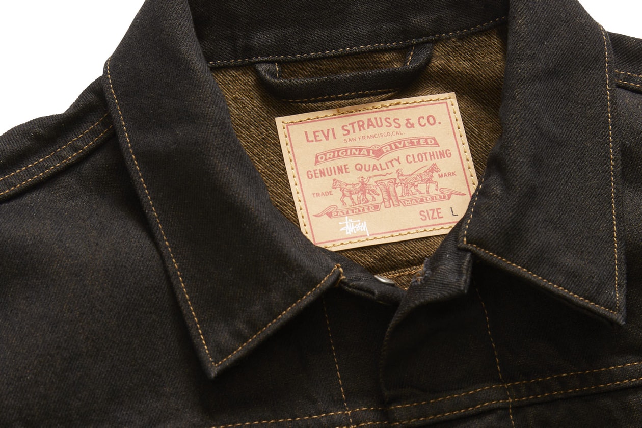 Stüssy x Levi's Unveil New Denim Capsule summer spring 2024 capsule collab link price hong kong drop release leather white black denim jeans logo brand co branding classic workwear collab collaboration 2023 2024 