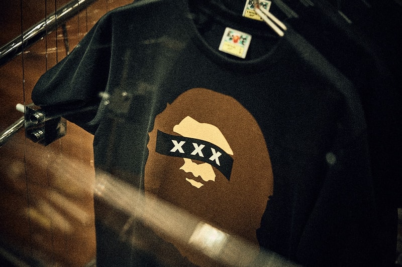 GOD SELECTION XXX x BAPE Reveal New Graphics a bathing ape capsule collection release drop price link bee general graphic snowboard jacket shark zip up hoodie clock home accessories co brand label streetwear japan baby milo monkey figure toy cop drop