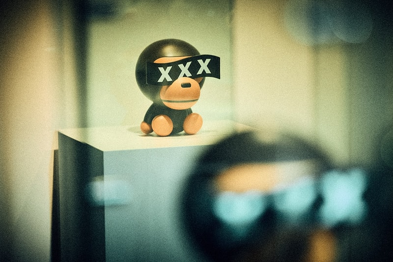 GOD SELECTION XXX x BAPE Reveal New Graphics a bathing ape capsule collection release drop price link bee general graphic snowboard jacket shark zip up hoodie clock home accessories co brand label streetwear japan baby milo monkey figure toy cop drop