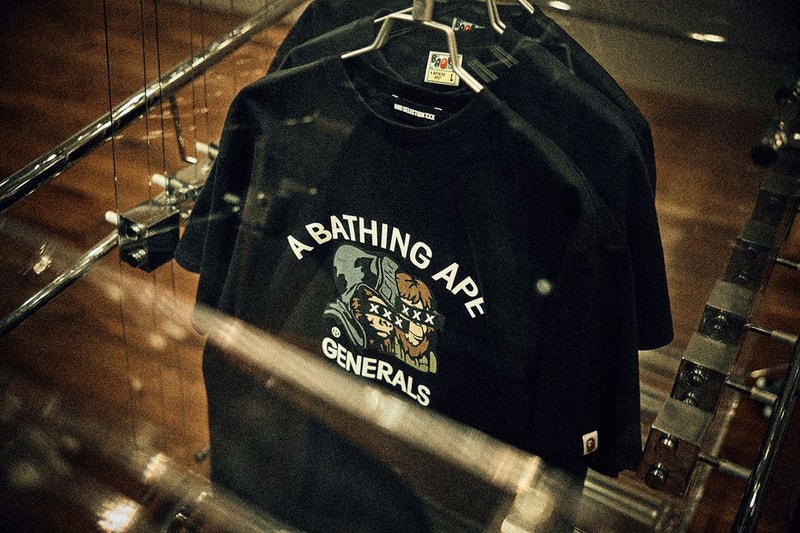 GOD SELECTION XXX x BAPE Reveal New Graphics a bathing ape capsule collection release drop price link bee general graphic snowboard jacket shark zip up hoodie clock home accessories co brand label streetwear japan baby milo monkey figure toy cop drop