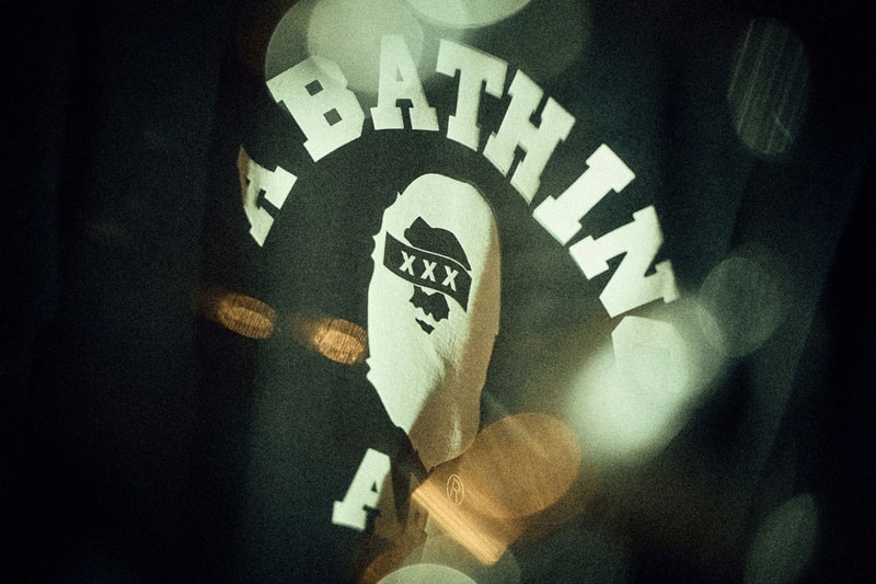 GOD SELECTION XXX x BAPE Reveal New Graphics a bathing ape capsule collection release drop price link bee general graphic snowboard jacket shark zip up hoodie clock home accessories co brand label streetwear japan baby milo monkey figure toy cop drop