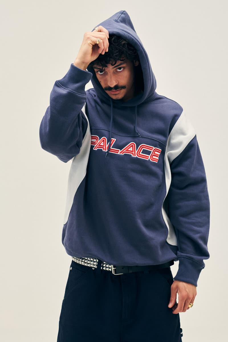 Palace Skateboards Summer 2024 Collection Lookbook goretex gore tex pertex jacket graphic zip up hoodie jersey shorts flowers floral color bright denim racing nascar logo london drop release 