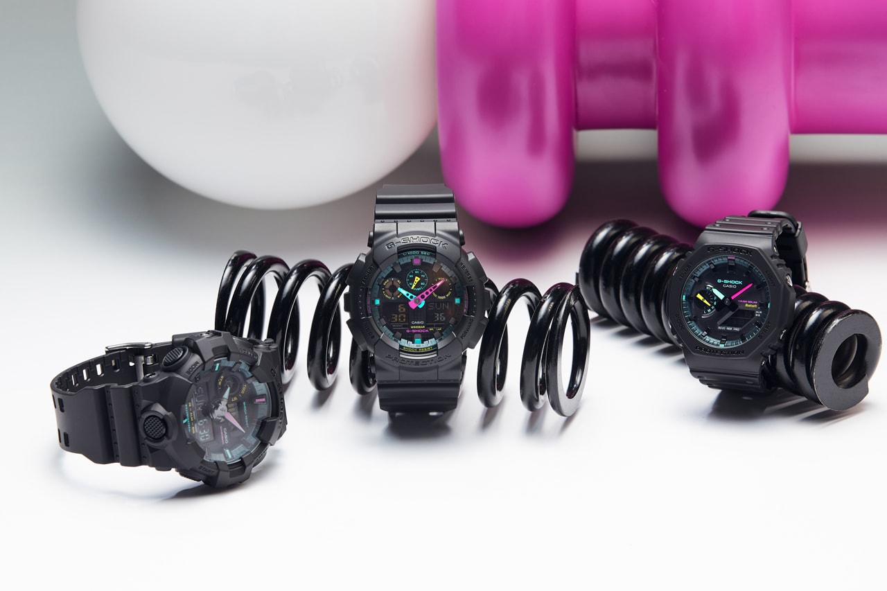 G-SHOCK Multi-Fluorescent Accents Collection Lookbook GA-B2100MF-1A GA-700MF-1A GA-100MF-1A GA-110MF-1A