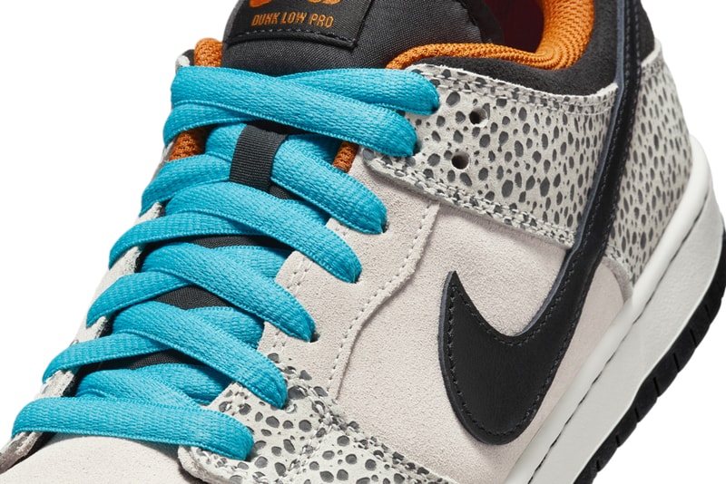 On-Feet Images of the Nike SB Dunk Low Safari "Olympics" Phantom/Black-Monarch-Summit White-Chlorine Blue FZ1233-002 summer 2024 on feet images paris leather satin 
