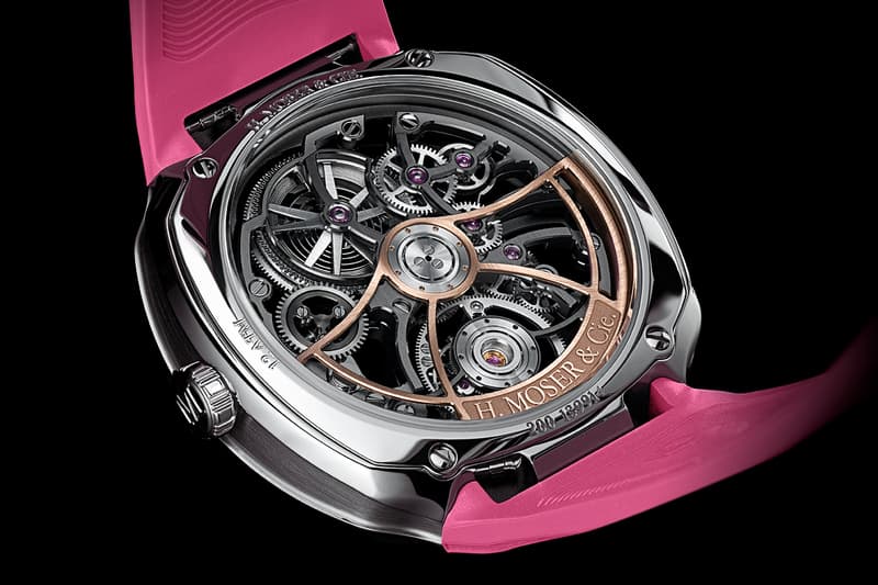 H. Moser & Cie. Streamliner Cylindrical Tourbillon Skeleton Alpine Pink Livery Limited Edition 