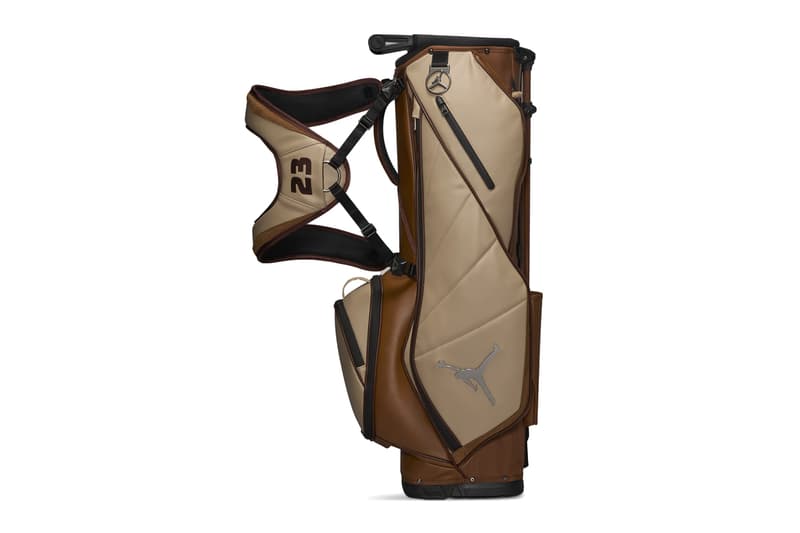 jordan fade away luxe golf bag brown tan leather stand